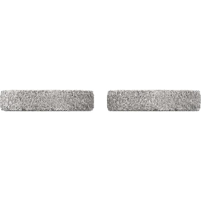 Side view of two thin round filling pads