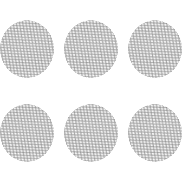 Six small round Storz & Bickel normal screens arranged in two rows