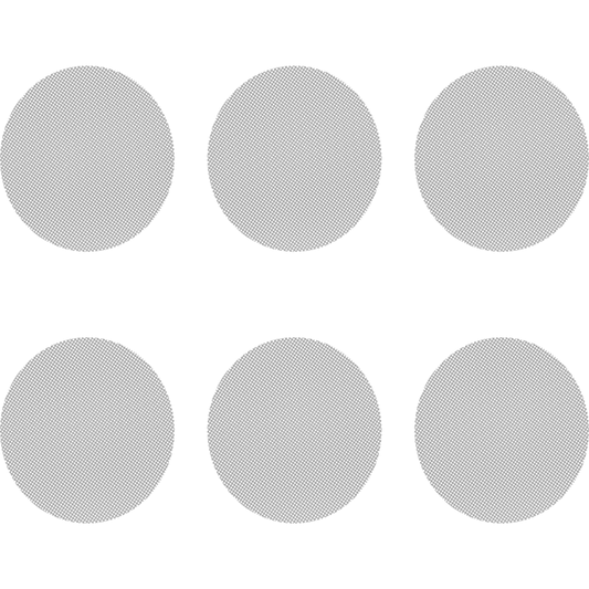 Six round Storz & Bickel normal screens arranged in two rows