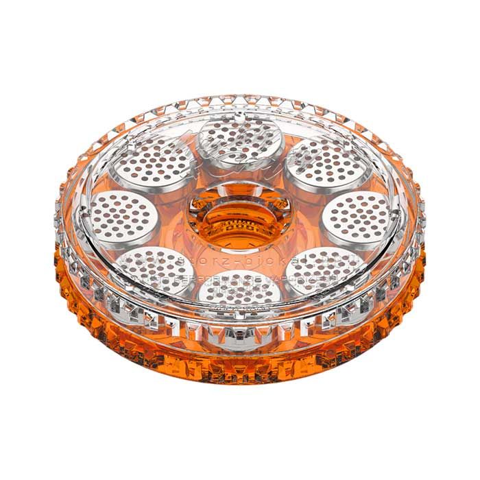 Circular dosing capsule magazine viewed from above
