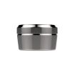 Side view of a closed silver Storz & Bickel dosing capsule
