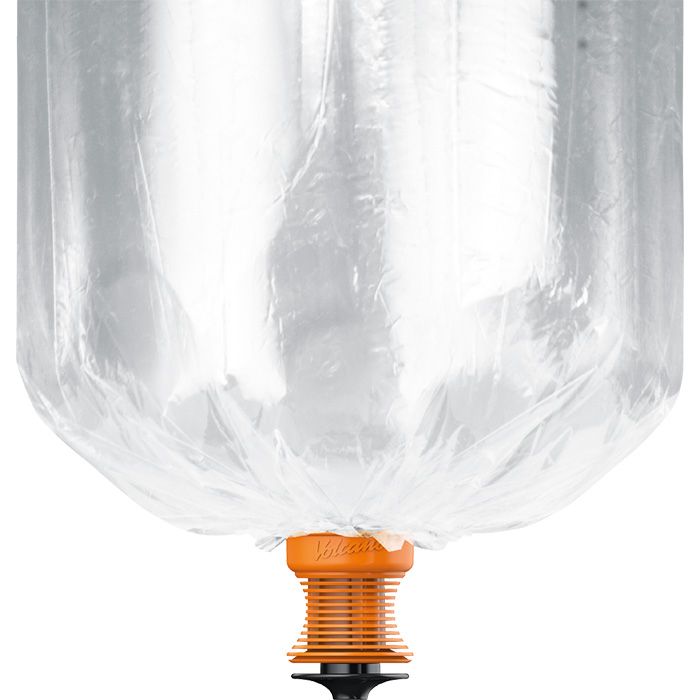 Clear Storz & Bickel MEDIC VALVE balloon with an orange valve at its base