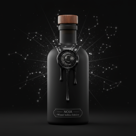 Noir Winter Solstice Edition - Black frosted bottle with constellation wax seal